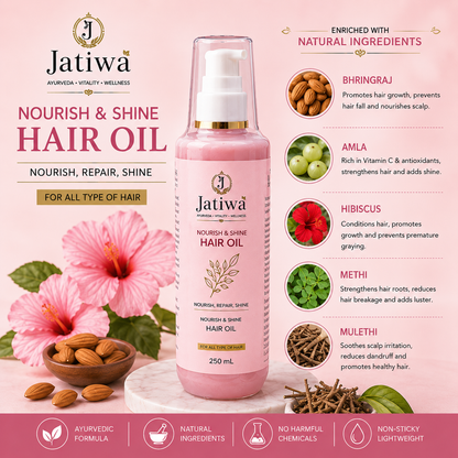 Jatiwā Nourish & Shine Hair Oil – Ayurvedic Hair Oil
