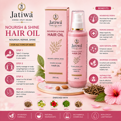 Jatiwā Nourish & Shine Hair Oil – Ayurvedic Hair Oil