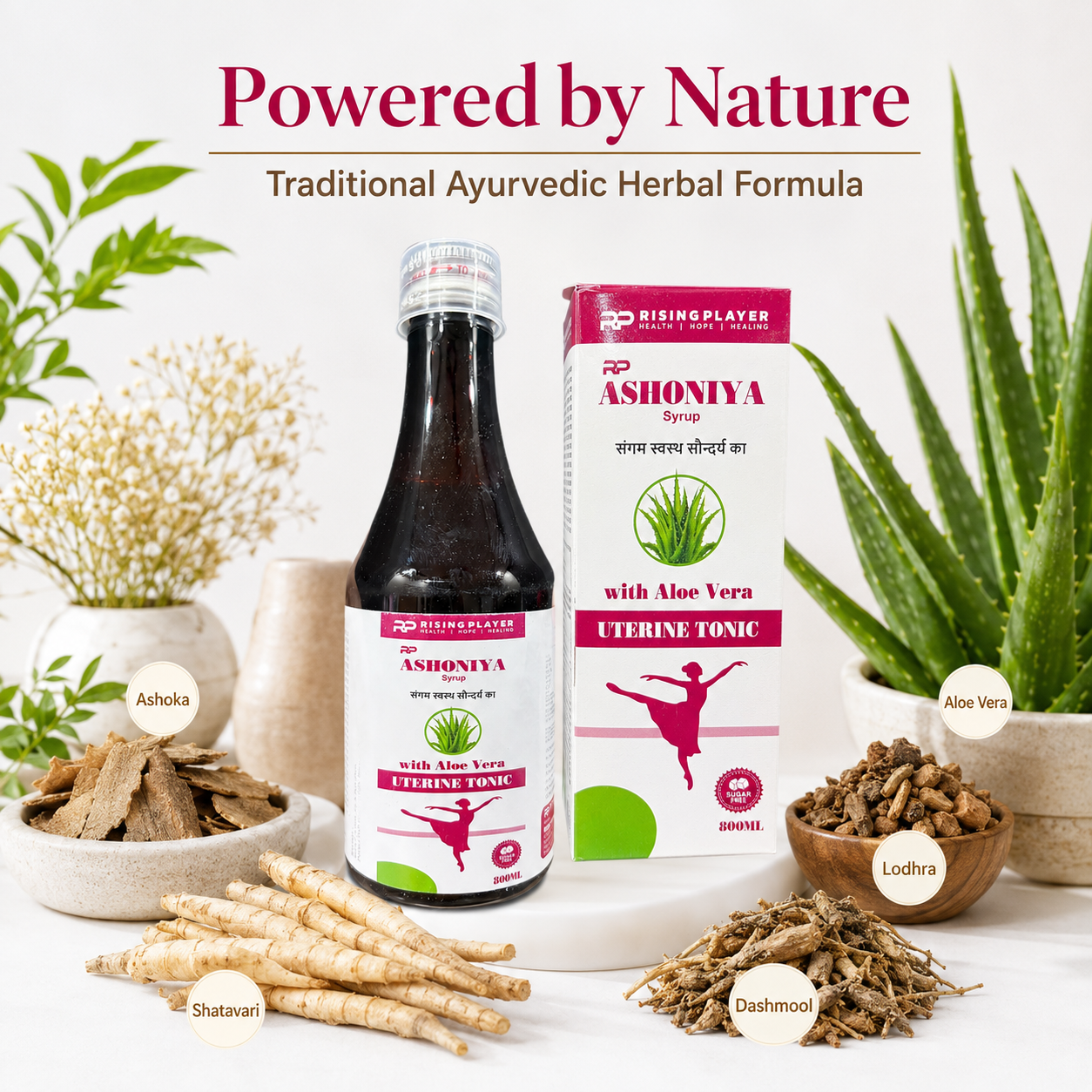 Ashoniya Syrup with Aloe Vera | Sugar Free Ayurvedic Women's Wellness Tonic | 800 ML