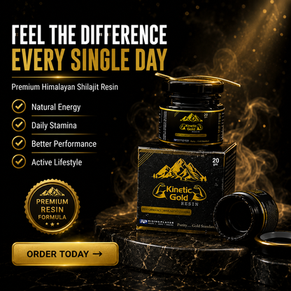 Kinetic Gold Resin Shilajit 20gm | Premium Himalayan Shilajit Resin for Energy, Stamina & Daily Wellness